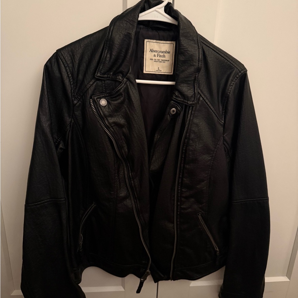Abercrombie & Fitch Classic Black Leather Jacket